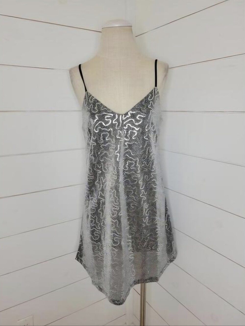 NWT ANDREE BY UNIT Silver Sequin Slip Dress